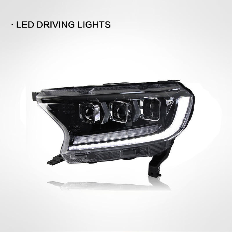 Upgrade LED Dynamic Triple Eye headlight headlamp assembly for Ford Ranger 2015-2021 head lamp head light plug and play