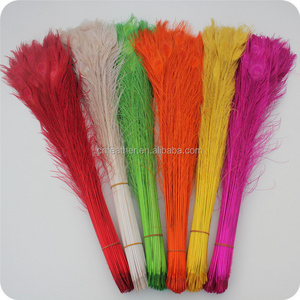 Best Sale Blenching and dyed Natural long beautiful Peacock Tail Feathers For Decoration