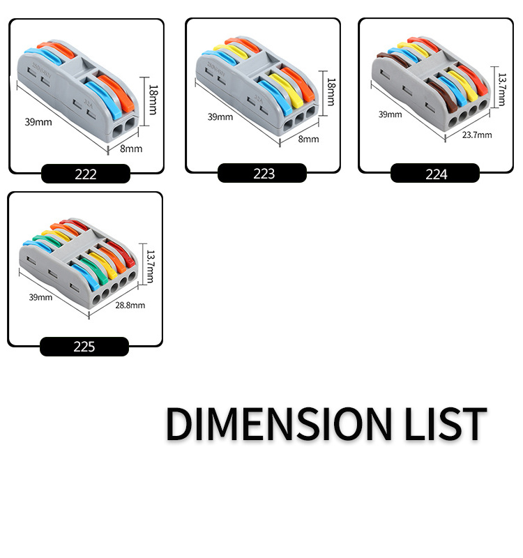 Terminal Block Screwless Electrical Cable Connector SPL-2-1 Rail Mounted Replace UK Series DIN Spring Power Male Wire Connector