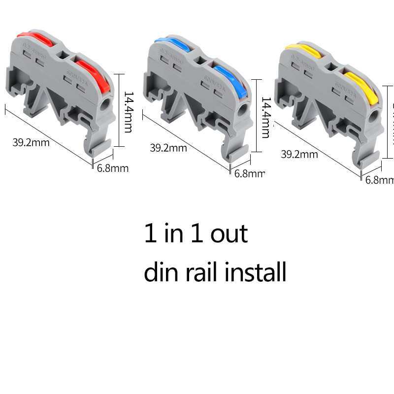 Terminal Block Screwless Electrical Cable Connector SPL-2-1 Rail Mounted Replace UK Series DIN Spring Power Male Wire Connector