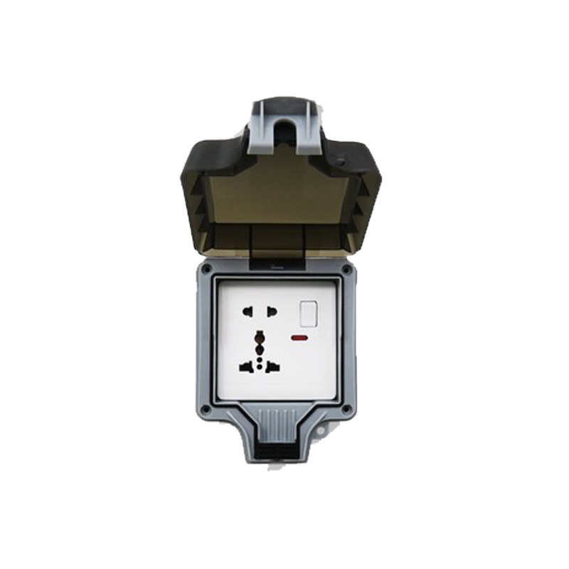 Waterproof switch Socket Box IP66 Electrical Weatherproof Outdoor Switched power Double Socket Plug Cover