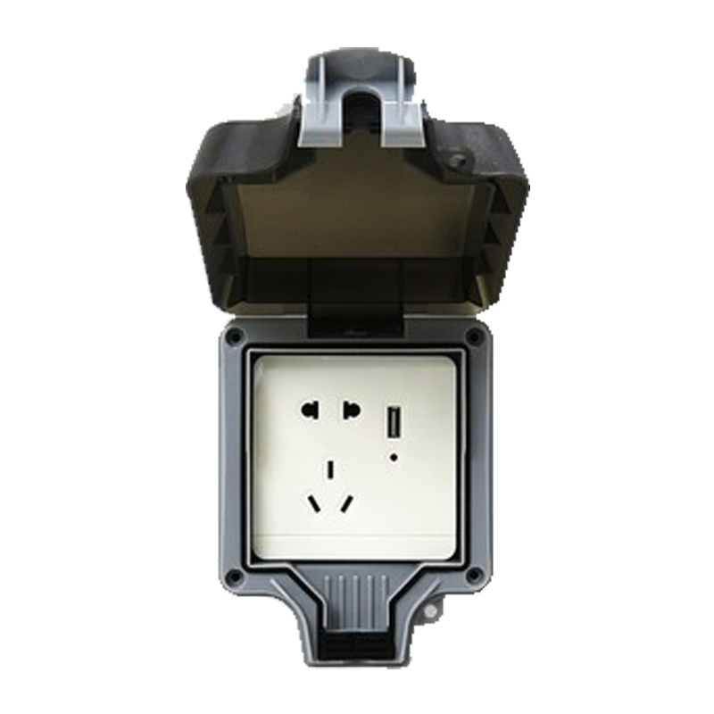 Waterproof switch Socket Box IP66 Electrical Weatherproof Outdoor Switched power Double Socket Plug Cover