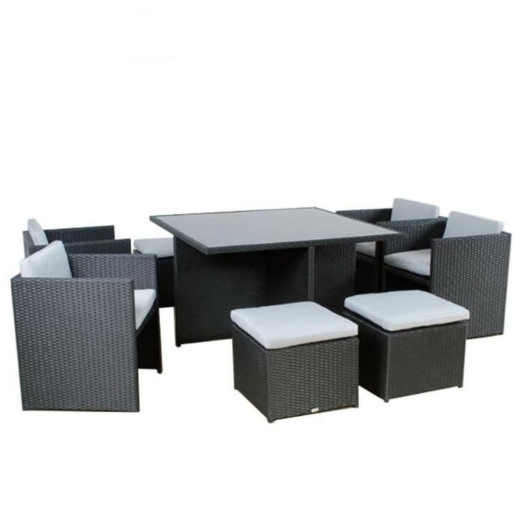 Outdoor Cube Rattan Garden Furniture Set 9pcs Patio Sectional Furniture Set rattan furniture