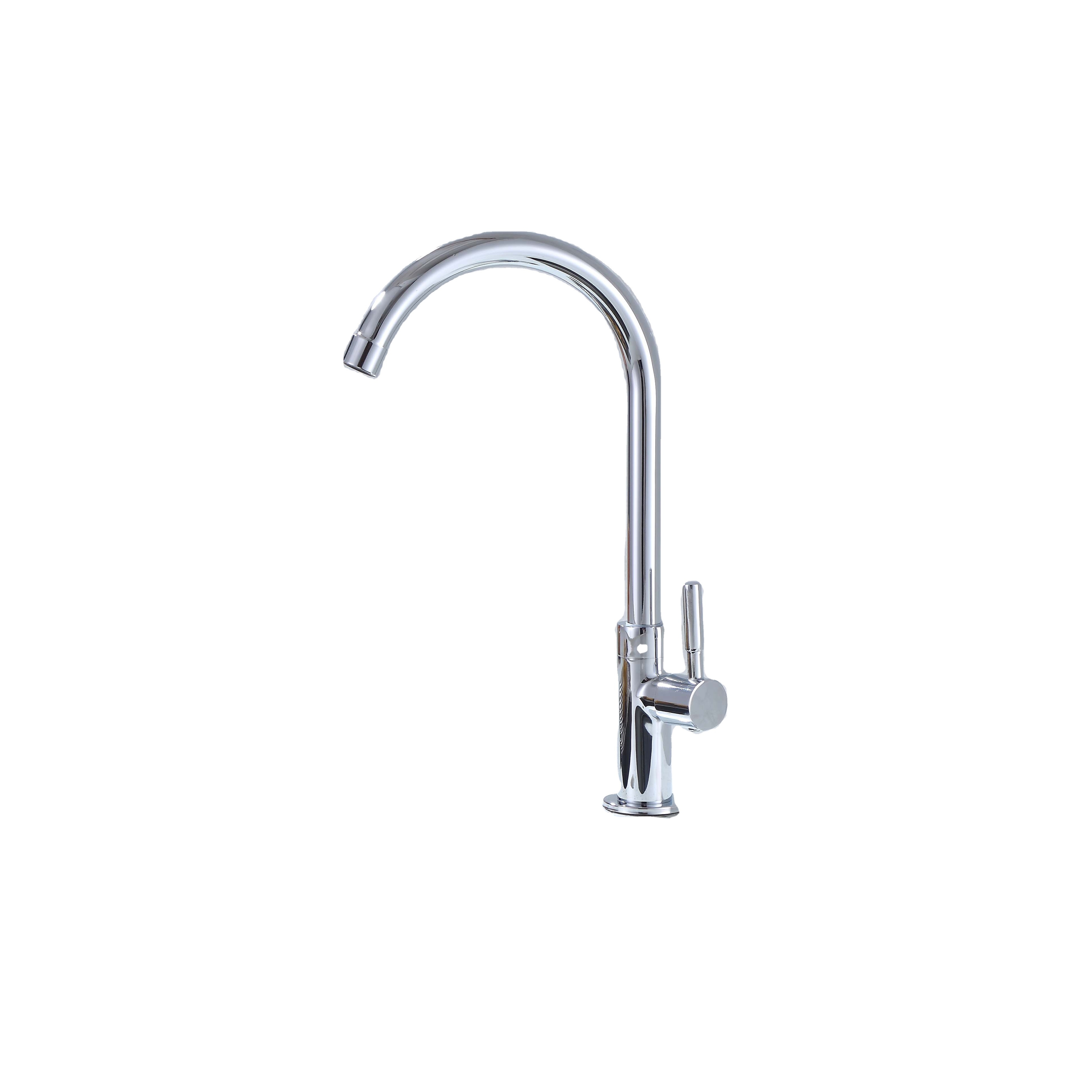 OEM Wholesale Commercial Brass 304 stainless steel single handle Gooseneck kitchen sink faucet mixed with water pull down faucet