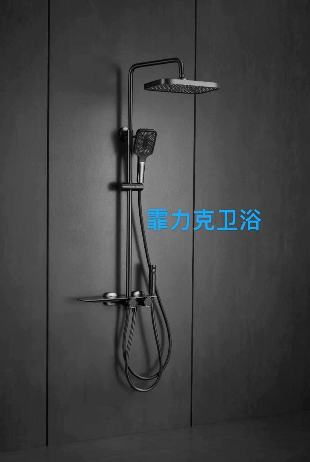 Polished Chrome Rectangular Bathroom Ceiling Wall Mount Bath Shower & Mixer Faucet 3-Function Exposed Shower Set System