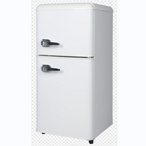 112L Two Door Electric Upright  Upper Freezer and Bottom Fridge Retro Fridge with Handle