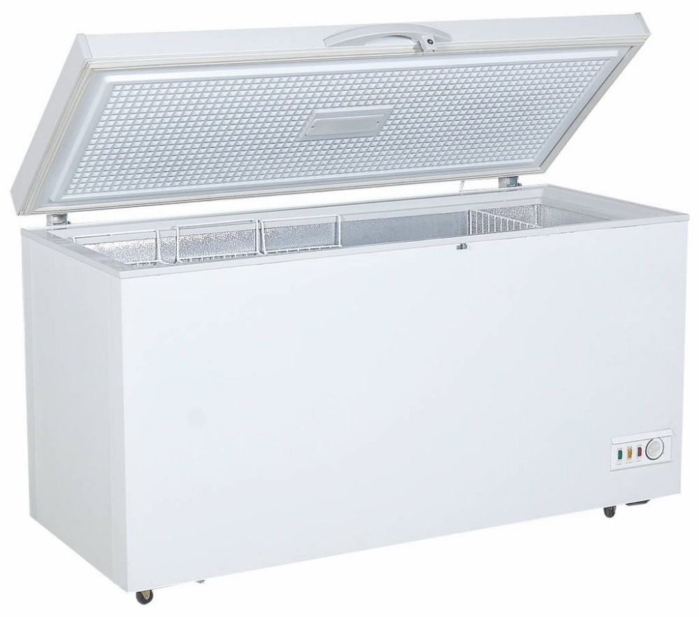 400L top open thick foaming door deep horizontal freezer whole sale chest freezer