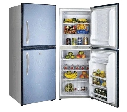 112L Two Door Electric Upright  Upper Freezer and Bottom Fridge Retro Fridge with Handle