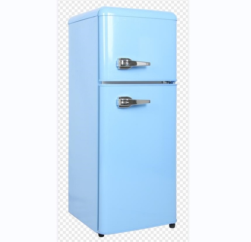 112L Two Door Electric Upright  Upper Freezer and Bottom Fridge Retro Fridge with Handle