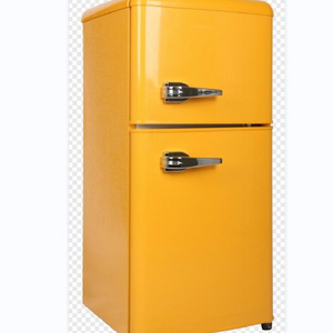 86L Two Door Electric Upright  Upper Freezer and Bottom Fridge Retro Fridge with Handle