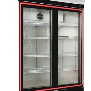 1080L Double Glass Door Upright Beverage  Display Chiller Beer Display Fridge LSC-1080Y