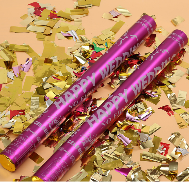 Handheld paper salute wedding party supplies confetti gun.