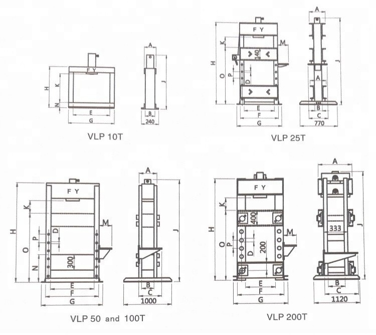 25 ton to  200ton VLP hydraulic press for sale