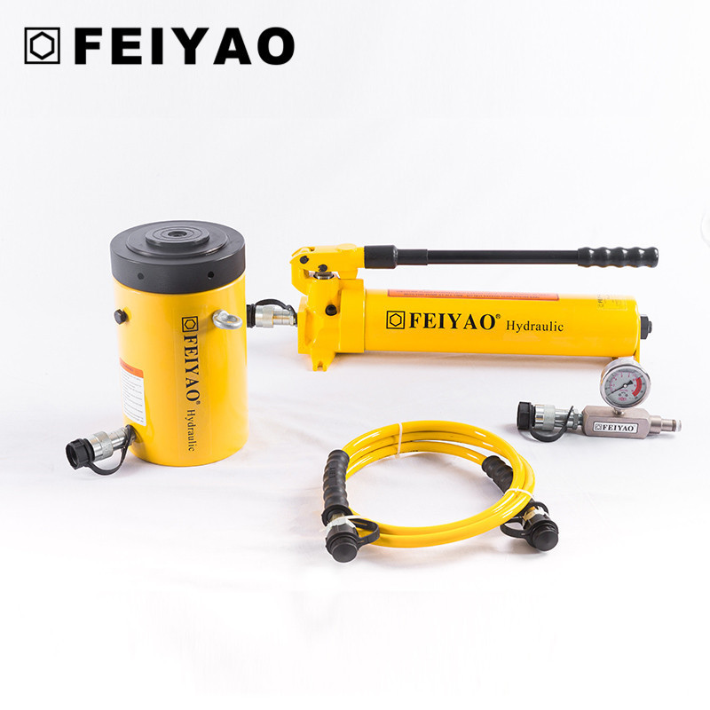 Feiyao Cilindro Hydraulic Jack Telescopic Cylinder 40 Ton Single Acting Lock Nut Synchronizing Hydraulic Cylinders