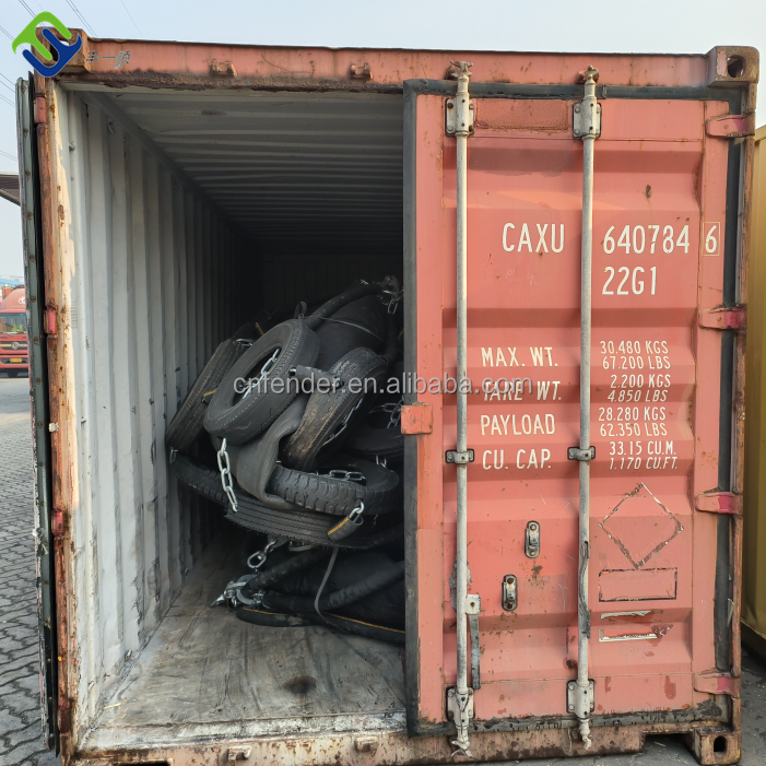 D3.3L4.5m 80Kpa chain and tyre net type pneumatic fender with aircraft tyres