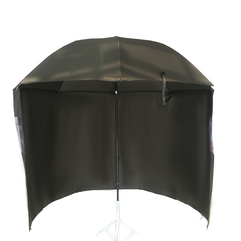 Selco Drop Shipping waterproof 190T PA coating 2.5M Adjustable Height Carp Fishing Shelter Brolly Umbrella