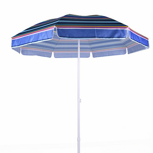 2m stripe polyester beach umbrella sun umbrella with tilt for beach