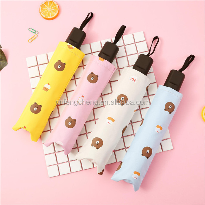 China factory new design 3 folding umbrella uv protection sun umbrella