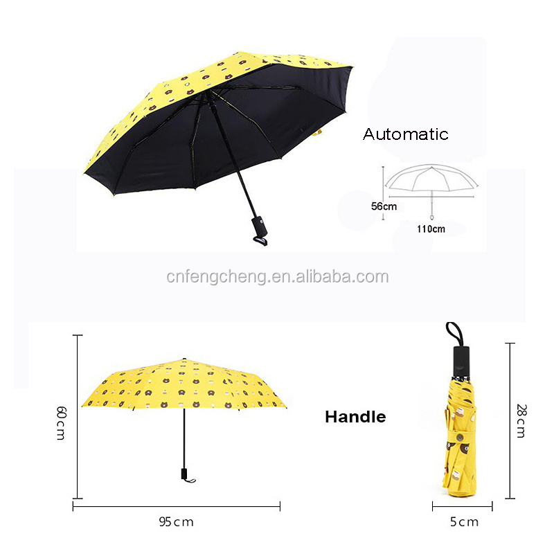 China factory new design 3 folding umbrella uv protection sun umbrella