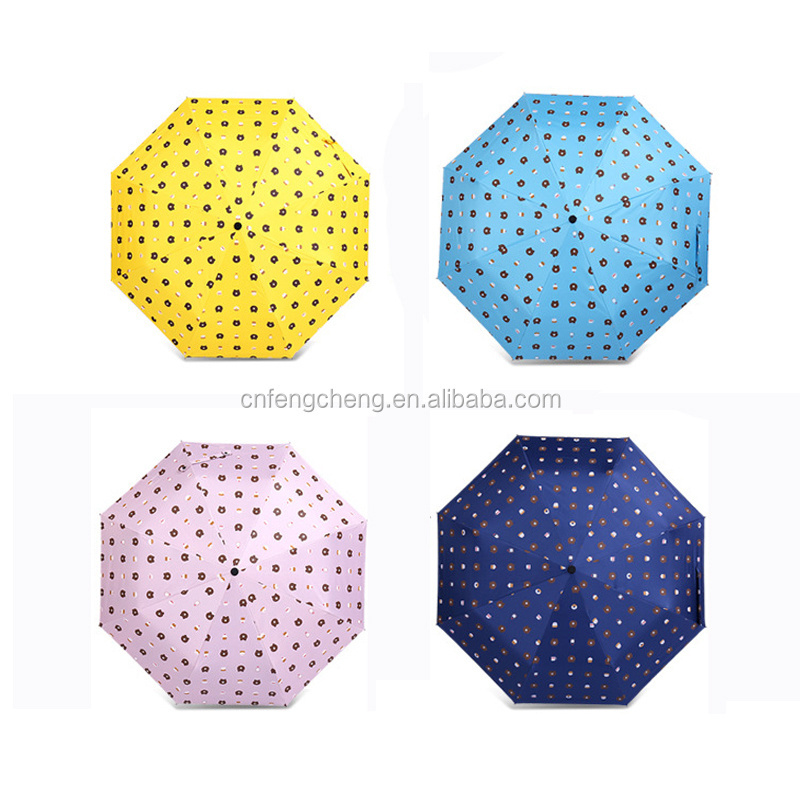 China factory new design 3 folding umbrella uv protection sun umbrella