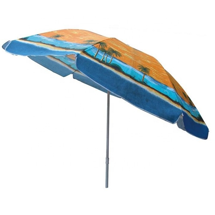 custom outdoor standard size UV protection tilted beach umbrella