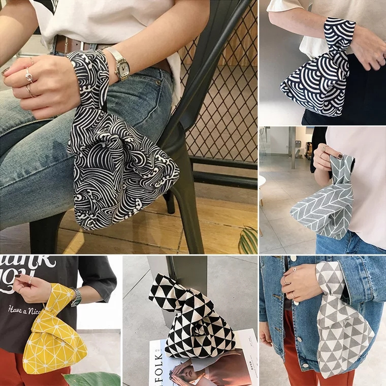 High quality japan wrist purse hemp canvas bag