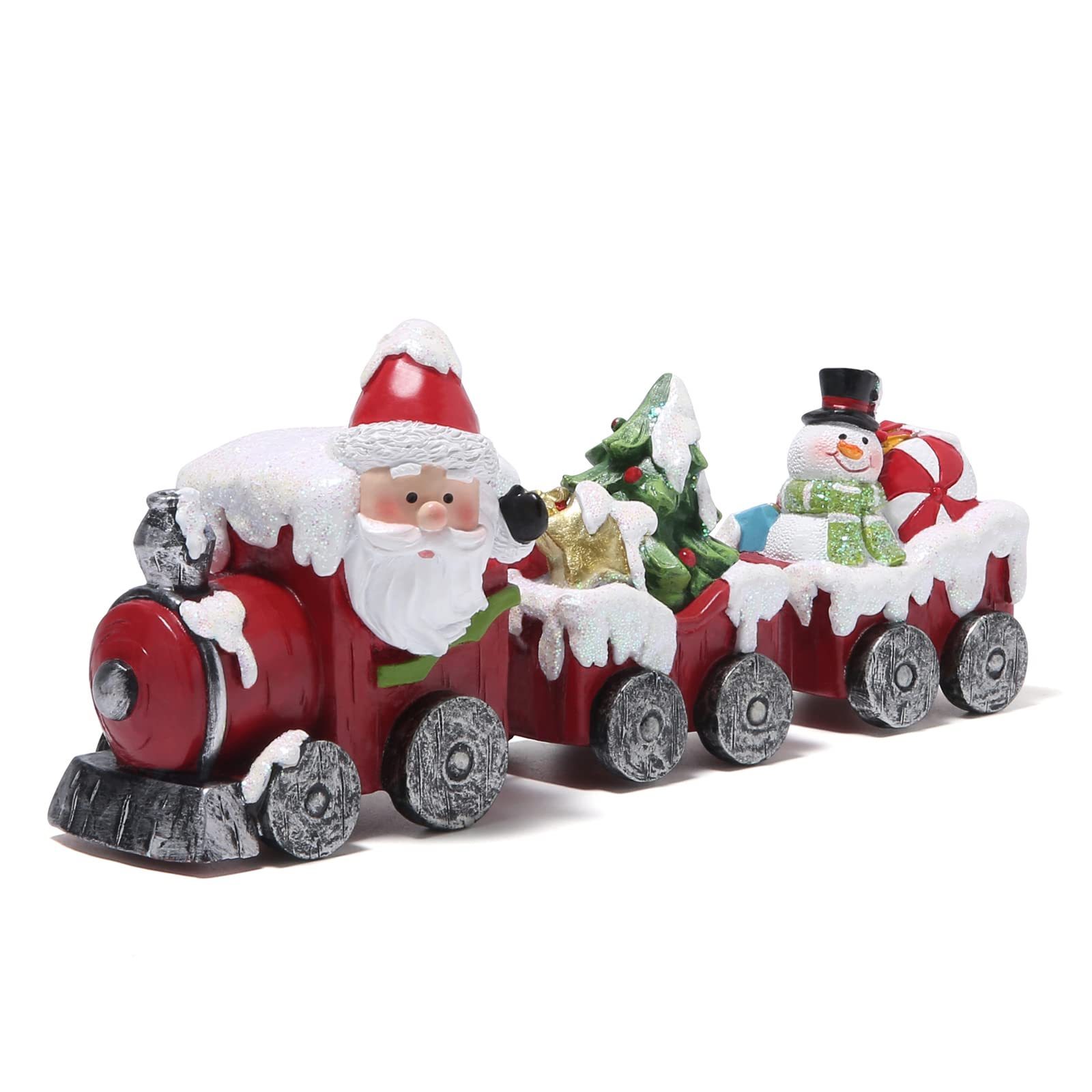 Christmas Indoor Home Decor Small Train Figurines Tabletop Fireplace Cute Gift