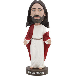 Polyresin Simulation Figurine Jesus Christ Bobblehead Ornaments Home Decor Bobble Shaking Head Doll Gift Resin Bobblehead Figure