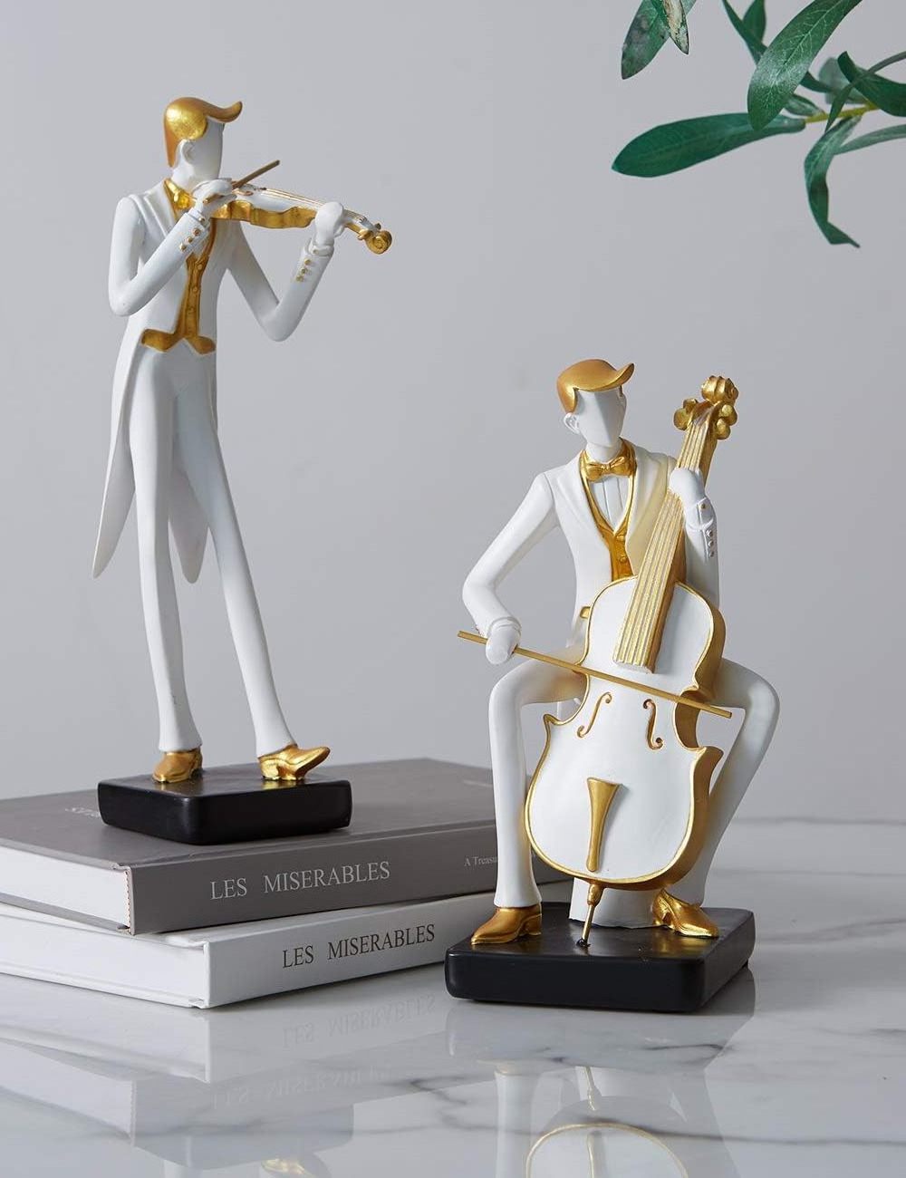 Musician Figurine Music Decor Statue Piano Sculpture Resin Crafts Cello Gifts 8.5 inch