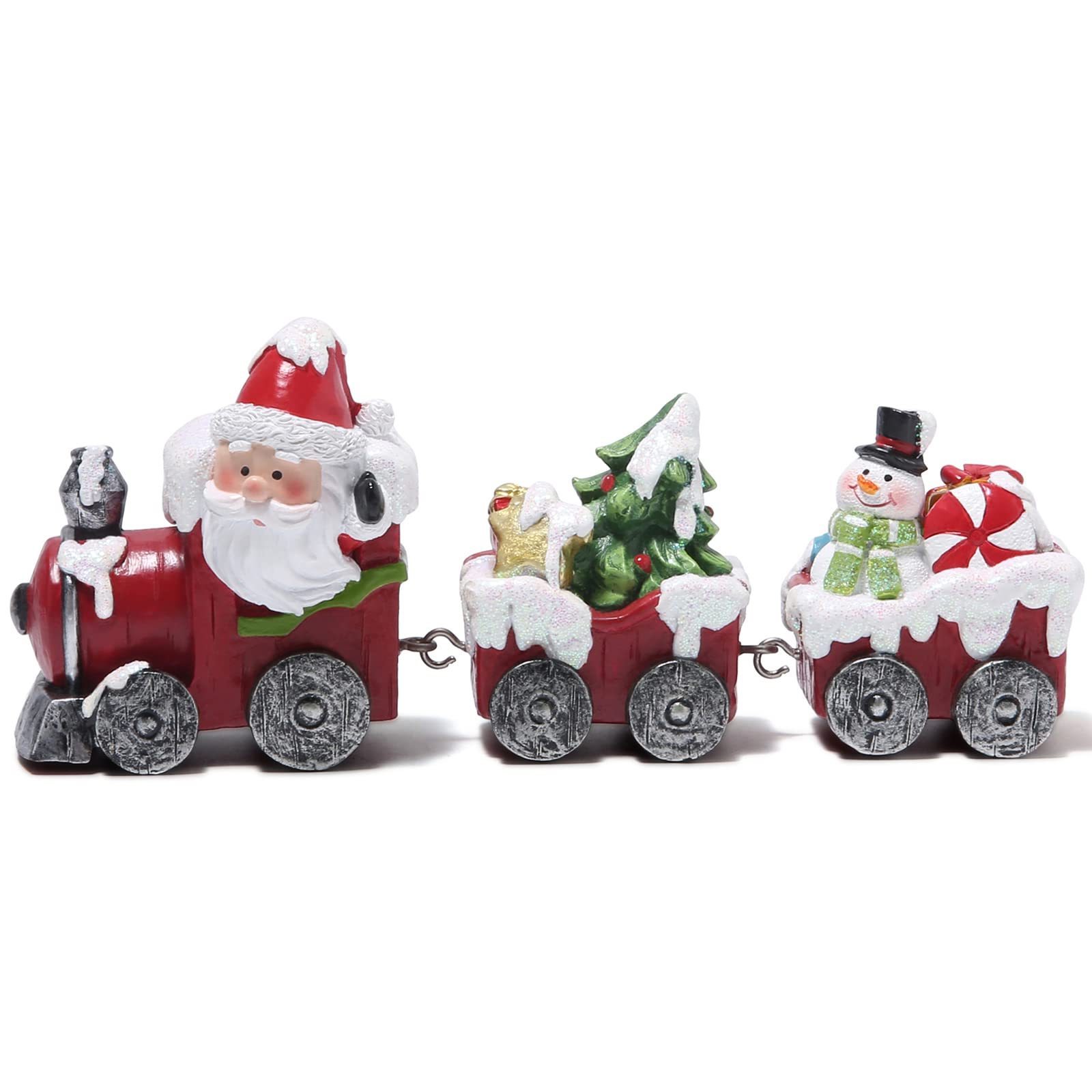 Christmas Indoor Home Decor Small Train Figurines Tabletop Fireplace Cute Gift