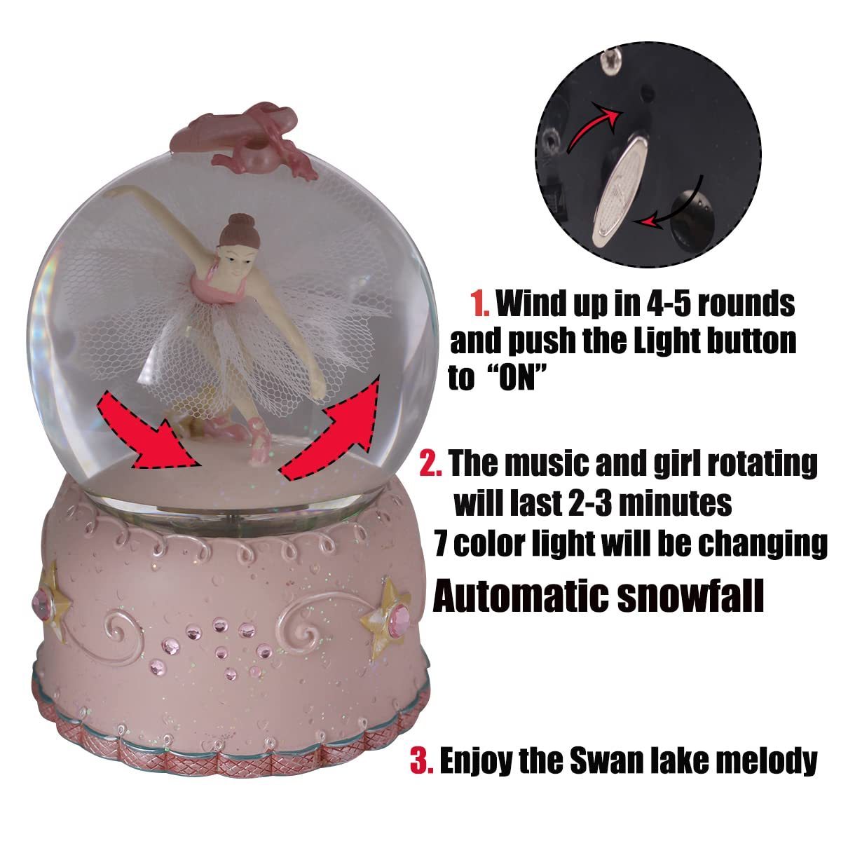 Singeek Ballerina Snow Globe Plays Ballet Tune You are My Sunshine Christmas Music Snowglobes Ballet Recital Gifts