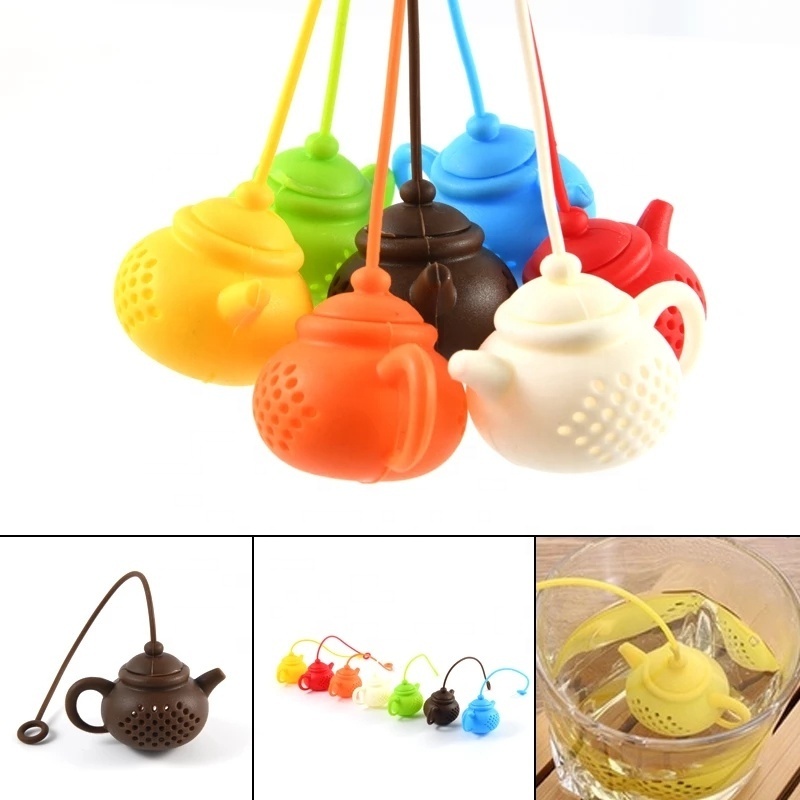 1Pcs Creative Teapot-Shape Tea Infuser Strainer Silicone Tea Bag Leaf Filter Diffuser Teaware Teapot Accessory Kitchen Gadget