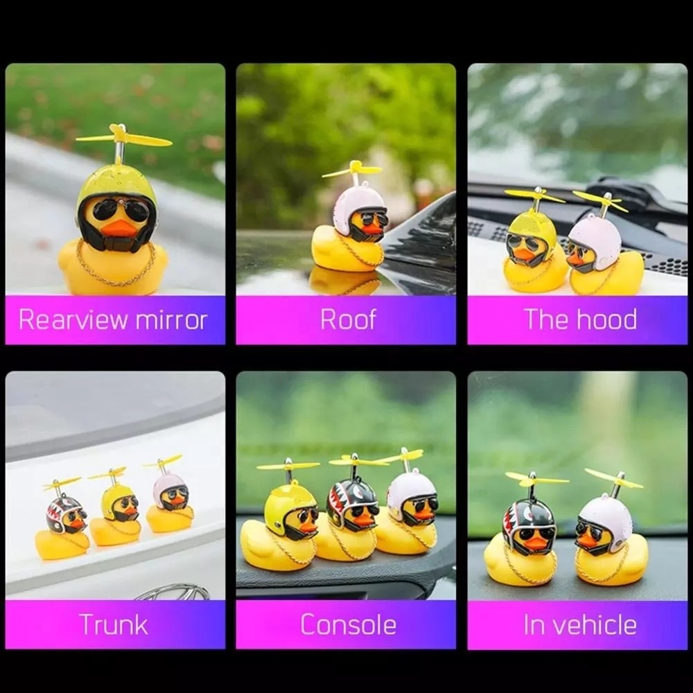 FY Car Duck with Helmet Broken Wind Small Yellow Duck Road Bike Motor Helmet Riding Cycling Accessories