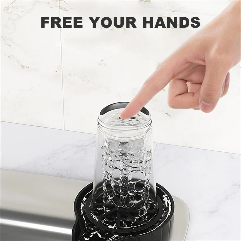 Faucet Glass Rinser For Kitchen Sink Automatic Cup Washer Bar Glass Rinser Coffee Pitcher Wash Cup Tool Kitchen Sink Accessories