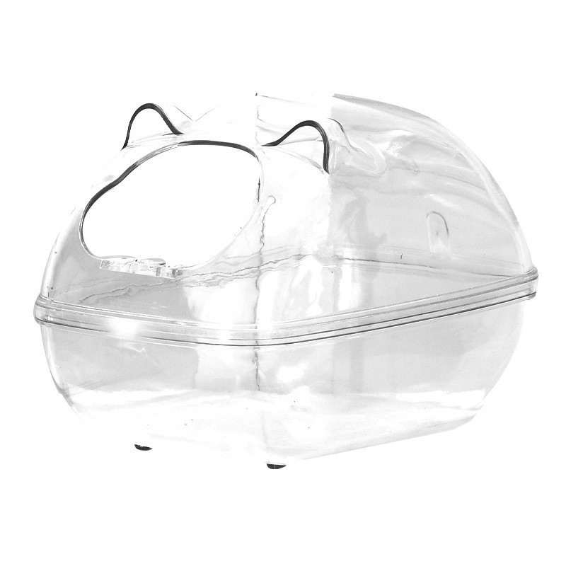 Panoramic transparent hamster bathroom Small animal Gold Silk bear Chinchillas bath tub Splash bath sand tub dual nest toilet