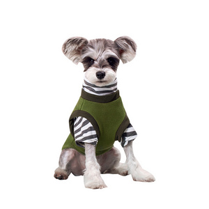 Polar fleece with striped material fake two trendy pet hoodie pet beautiful fashion party clothes dog hoodie