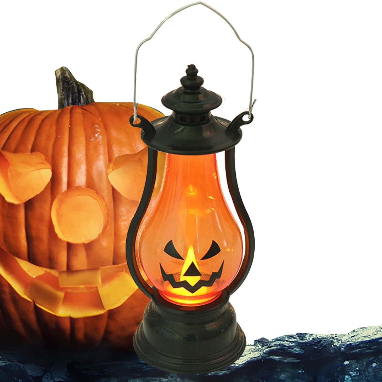 Halloween Decoration Pumpkin Lantern LED Pumpkin Lamp With Flameless Candle Jack O Lantern Trick Or Treat Halloween Party Decor