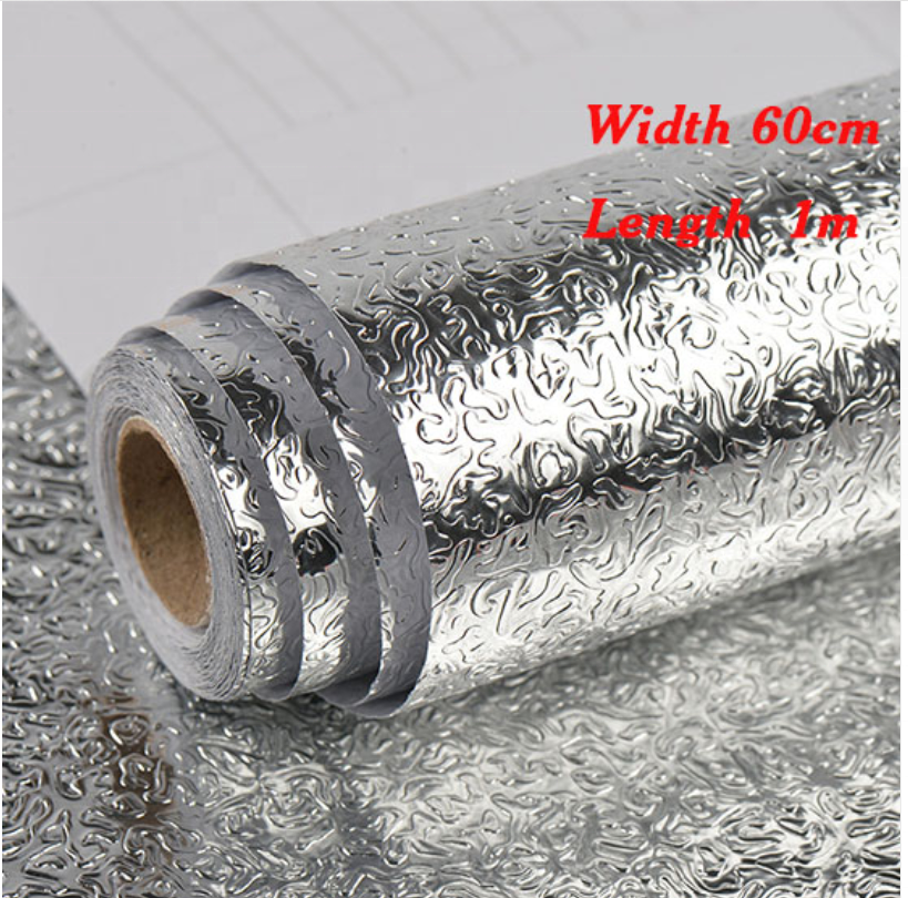 FY Kitchen fashion Wall Stove Aluminum Foil Oil-proof Stickers Anti-fouling  Self-adhesive Croppable Wallpaper Wall Sticker