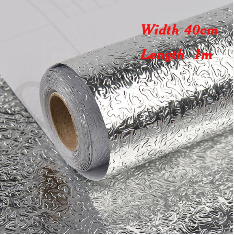 FY Kitchen fashion Wall Stove Aluminum Foil Oil-proof Stickers Anti-fouling  Self-adhesive Croppable Wallpaper Wall Sticker