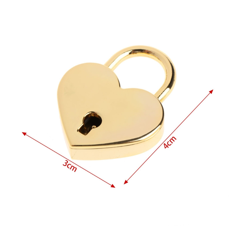 Cute new lock fashion mini lock heart shape vintage old style antique miniature antique padlock key lock with key