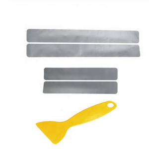 4PCS 60/40 x 6.7cm Car Door Sill Anti kick Stickers Scuff Anti Scratch Carbon Fiber Auto Door Sticker Car Accessories Styling