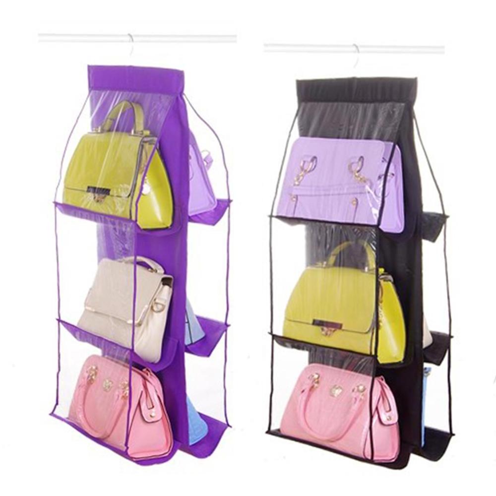 Family Organizer Backpack Storage 6 Pocket Wardrobe Rack Hangers Cute Purse Bag Hanging Storage Bag Household Shoe Supplies