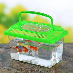 Transparent plastic fish tank goldfish tank turtle tank pet box turtle box transport box with sundeck