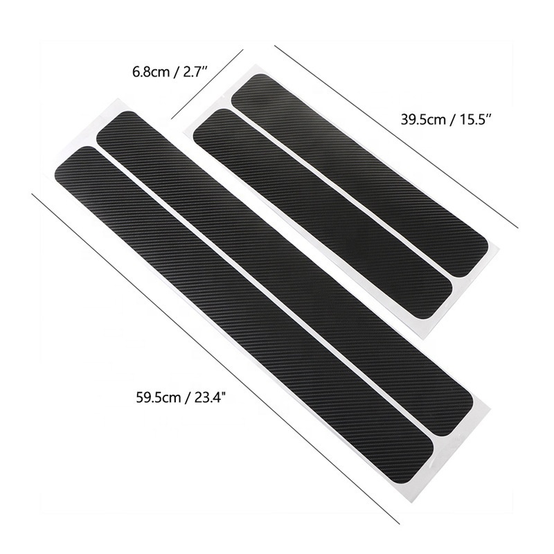 4PCS 60/40 x 6.7cm Car Door Sill Anti kick Stickers Scuff Anti Scratch Carbon Fiber Auto Door Sticker Car Accessories Styling