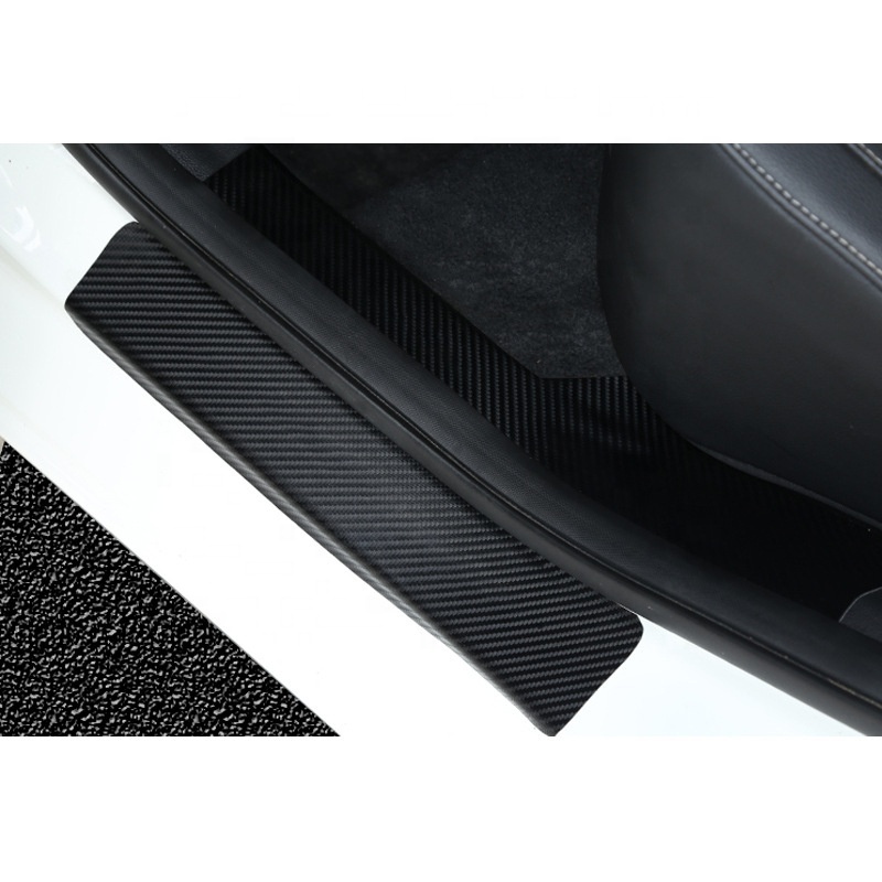 4PCS 60/40 x 6.7cm Car Door Sill Anti kick Stickers Scuff Anti Scratch Carbon Fiber Auto Door Sticker Car Accessories Styling