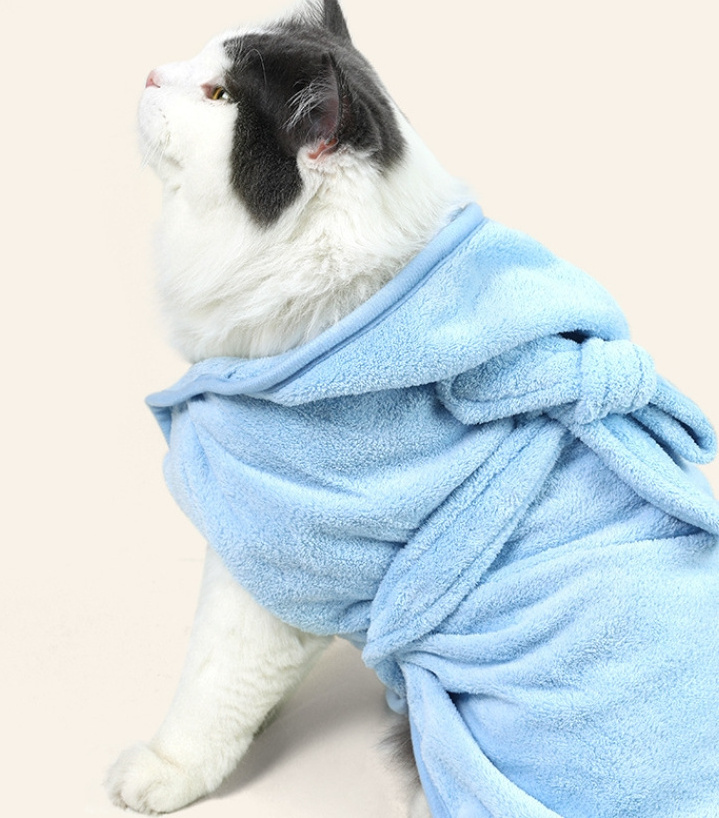 Pet bathrobe Small and medium-sized dog absorbent towel Teddy Schnitzer soft full wrapped towel clothes bathrobe