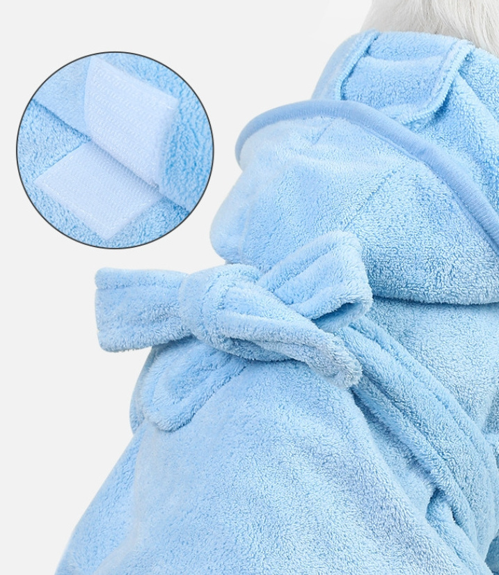 Pet bathrobe Small and medium-sized dog absorbent towel Teddy Schnitzer soft full wrapped towel clothes bathrobe