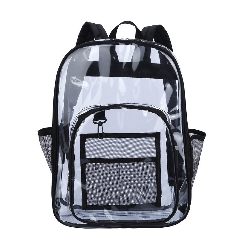 FY Transparent PVC Large Capacity Backpacks for Women Men Fashion Knapsack Students School Bags Female Casual Travel Rucksack