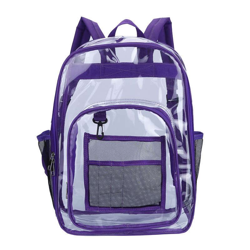 FY Transparent PVC Large Capacity Backpacks for Women Men Fashion Knapsack Students School Bags Female Casual Travel Rucksack