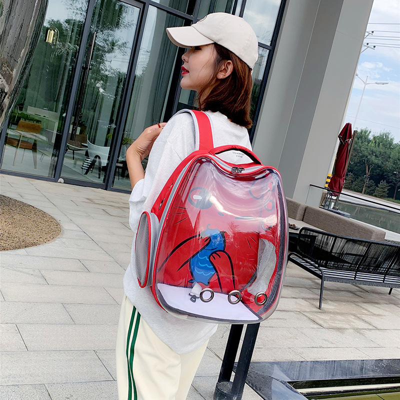 FY's customized Space Capsule Cat Clear Dog Backpack for Going Out Breathable Portable Pet Bag